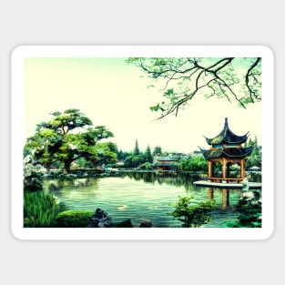 China landscape oil painting Sticker